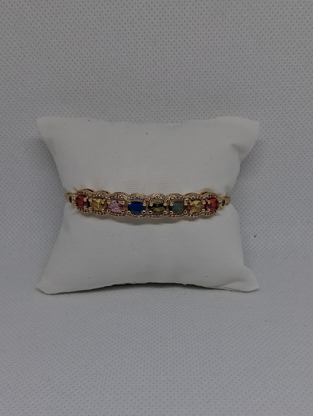 18K Gold (P) Multi-Color Gemstone Bracelet - Women Jewelry